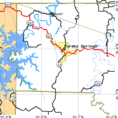 Zip code 72632 close-up map