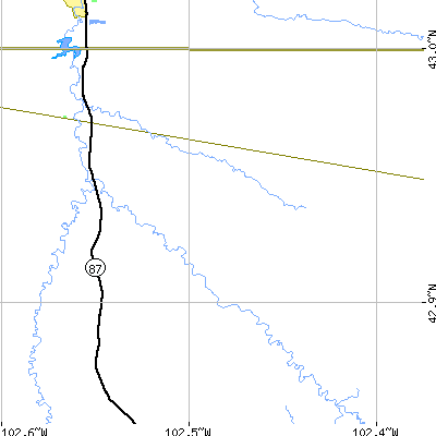 Zip code 69365 close-up map