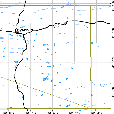 Zip code 69366 close-up map