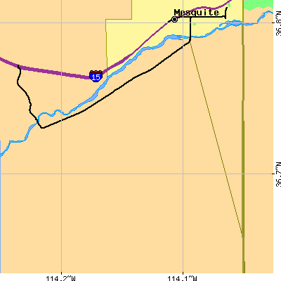Zip code 89007 close-up map