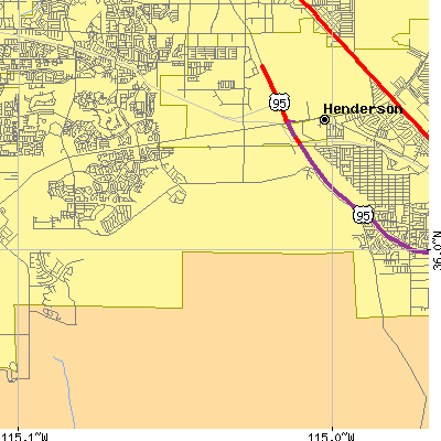 Zip code 89012 close-up map