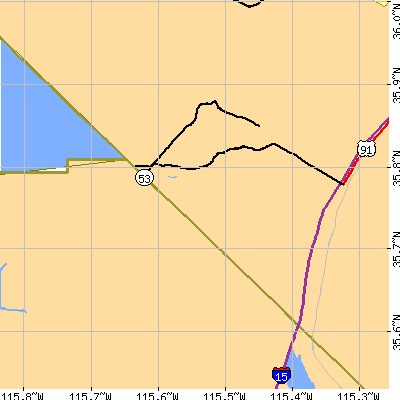 Zip code 89019 close-up map