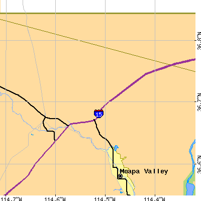 Zip code 89021 close-up map