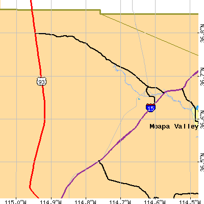 Zip code 89025 close-up map