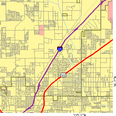 Zip code 89030 close-up map