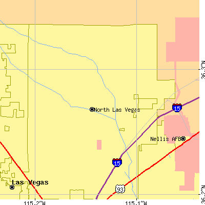 Zip code 89031 close-up map