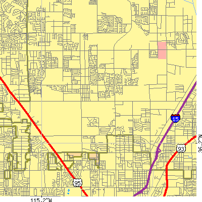 Zip code 89032 close-up map