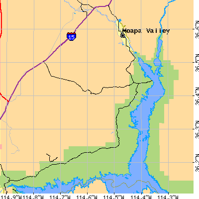 Zip code 89040 close-up map
