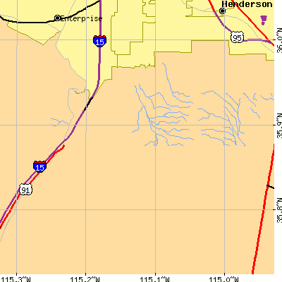 Zip code 89052 close-up map