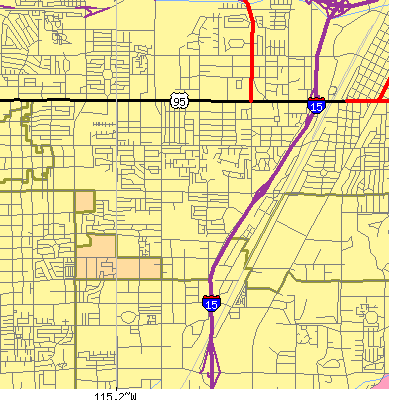 Zip code 89102 close-up map