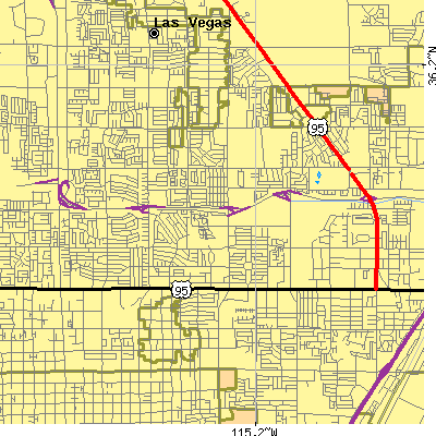 Zip code 89107 close-up map