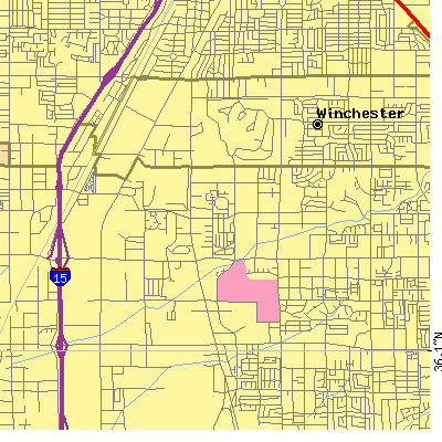 Zip code 89109 close-up map