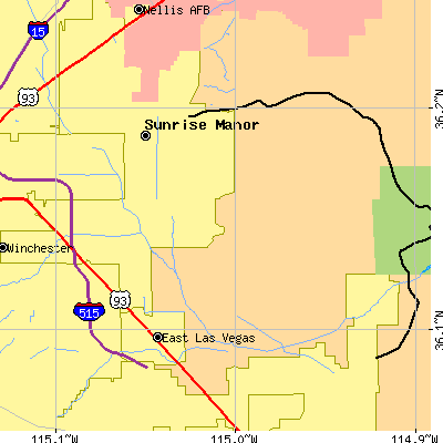 Zip code 89110 close-up map