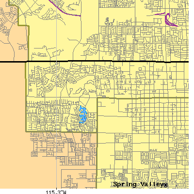 Zip code 89117 close-up map
