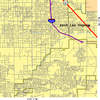 Zip code 89120 close-up map