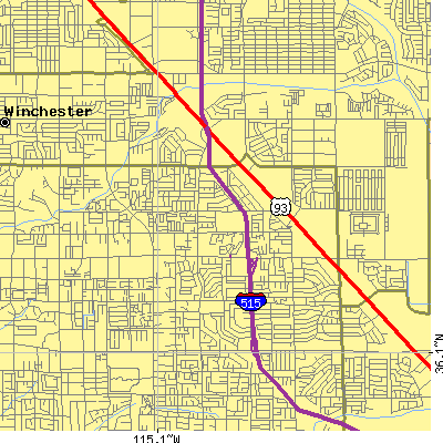 Zip code 89121 close-up map