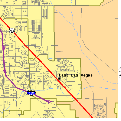 Zip code 89122 close-up map