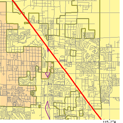 Zip code 89130 close-up map