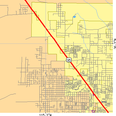 Zip code 89149 close-up map