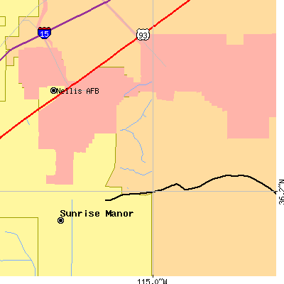 Zip code 89156 close-up map