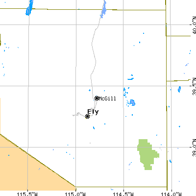 Zip code 89301 close-up map