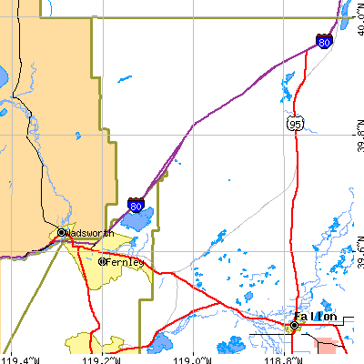 Zip code 89408 close-up map