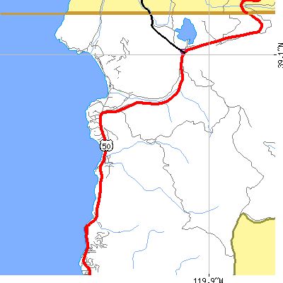 Zip code 89413 close-up map