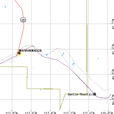 Zip code 89414 close-up map