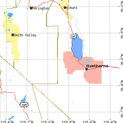 Zip code 89415 close-up map