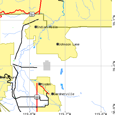Zip code 89423 close-up map