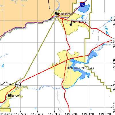 Zip code 89429 close-up map