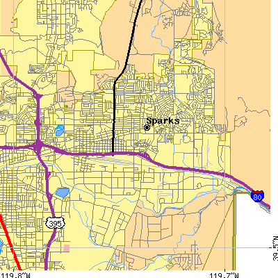 Zip code 89431 close-up map