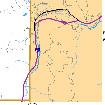 Zip code 89439 close-up map