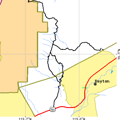Zip code 89440 close-up map