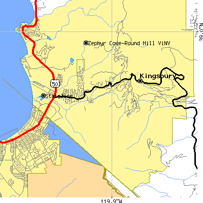 Zip code 89449 close-up map