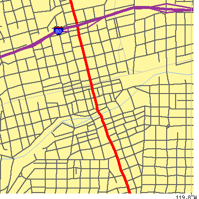 Zip code 89501 close-up map