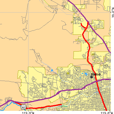Zip code 89503 close-up map