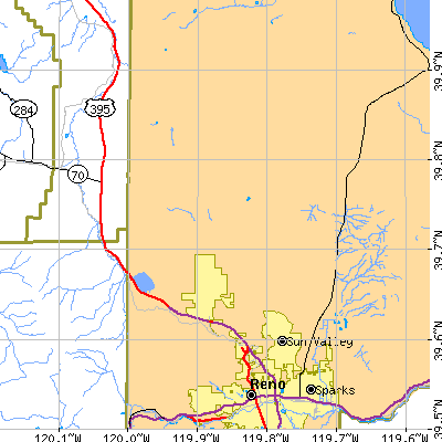 Zip code 89506 close-up map