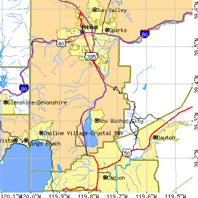 Zip code 89511 close-up map