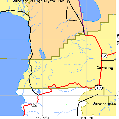Zip code 89703 close-up map