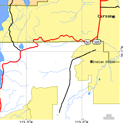 Zip code 89705 close-up map