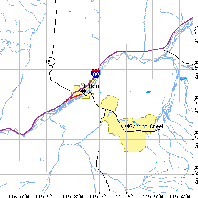 Zip code 89803 close-up map