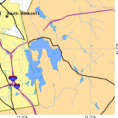 Zip code 03032 close-up map