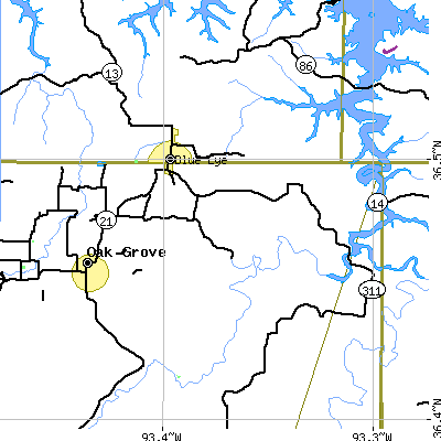 Zip code 72660 close-up map
