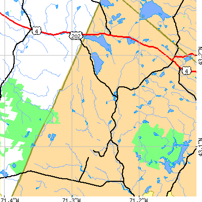 Zip code 03037 close-up map