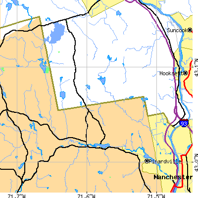Zip code 03045 close-up map
