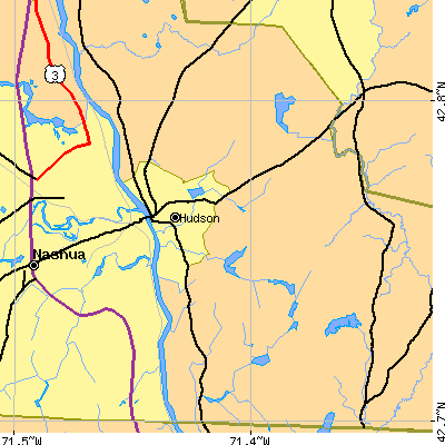 Zip code 03051 close-up map