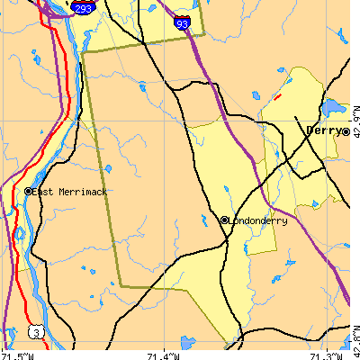 Zip code 03053 close-up map