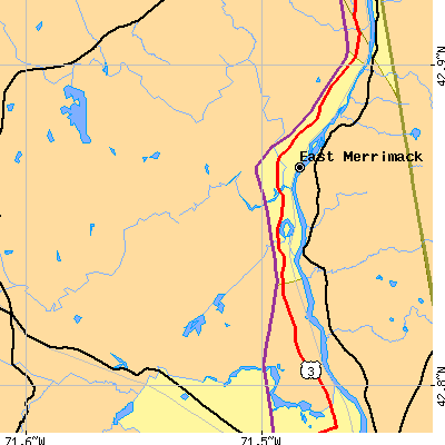 Zip code 03054 close-up map