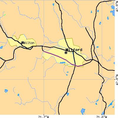 Zip code 03055 close-up map